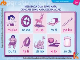 baca dan download gratis 10 menit mahir membaca, Belajar Membaca Dua Suku Kata dengan Suku Kata Kedua Acak 1