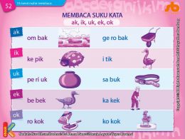 baca dan download gratis 10 menit mahir membaca, Membaca Suku Kata Berakhiran ak, ik, uk, ek, ok