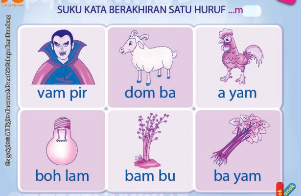 baca dan download gratis 10 menit mahir membaca, Suku Kata Berakhiran Satu Huruf “…m”