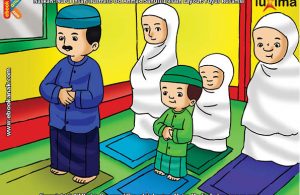ilustrasi seri belajar islam sejak usia dini ayo belajar berwudhu, Alif Shalat Subuh Berjamaah Bersama Keluarga