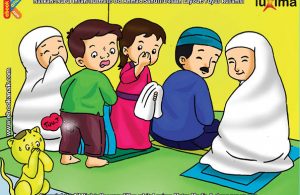 ilustrasi seri belajar islam sejak usia dini ayo belajar berwudhu, Ketika Shalat, Tiba-Tiba Alif Buang Angin