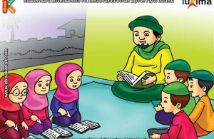 ilustrasi seri belajar islam sejak usia dini ayo berpuasa, Itikaf atau Berdiam di Masjid untuk Ibadah di Bulan Ramadhan