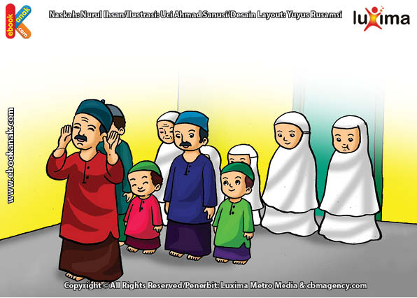 ilustrasi seri belajar islam sejak usia dini ayo kita shalat, Alif Wajib Membaca Niat Shalat dalam Hati dan Sunah Melafalkannya