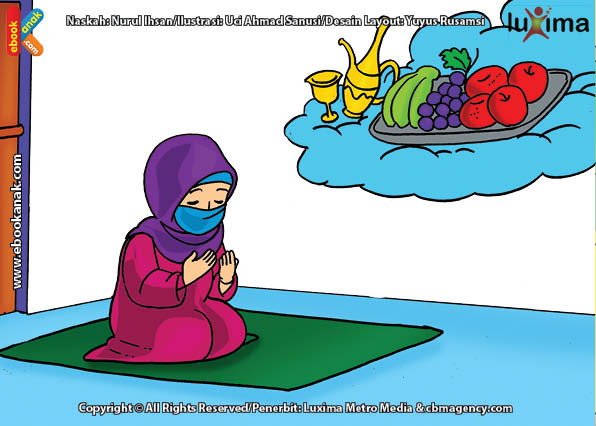ilustrasi seri belajar islam sejak usia dini mengenal asmaul husna, Allah Memuliakan Maryam dengan Hidangan Turun dari Langit