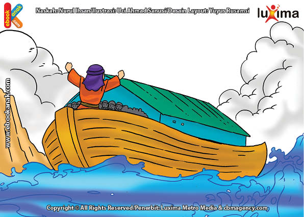 ilustrasi seri belajar islam sejak usia dini mengenal asmaul husna, Allah Mendatangkan Banjir Besar pada Umat Nabi Nuh as