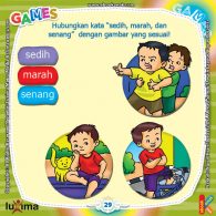 ebook seri belajar islam sejak usia dini Aku Suka Berdoa, Lembar Aktivitas PAUD TK Menghubungkan Kata Sifat dengan Gambar