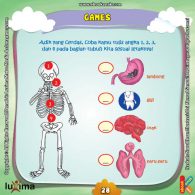 ebook seri sains anak alam semesta Rahasia Keajaiban tubuh, Lembar Kerja PAUD TK Mengenal Posisi Organ Tubuh Manusia