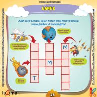 ebook seri sains anak mengenal alam semesta Rahasia Keajaiban Ruang Angkasa, Lembar Aktivitas PAUD TK Mengisi Kata Teka Teki Silang