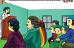 ilustrasi seri belajar islam sejak usia dini aku senang bersedekah, Para Jamaah Berinfak ketika Shalat Jumat di Hari Jumat