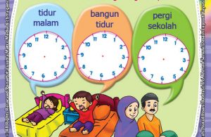 ebook seri belajar islam sejak usia dini Ayo Belajar Hadits, Lembar Aktivitas PAUD TK Melengkapi Jarum Jam Sesuai Kegiatan