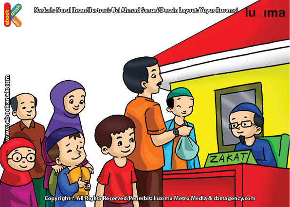 ilustrasi seri belajar islam sejak usia dini ayo belajar hadits, Membayar Zakat Fitrah Penyempurna Pahala Puasa Ramadhan