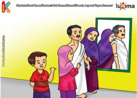 ilustrasi seri belajar islam sejak usia dini ayo belajar manasik haji, Laki-Laki yang Berhaji Dilarang Mengenakan Pakaian Ihram Berjahit