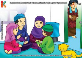 ilustrasi seri belajar islam sejak usia dini ayo belajar mengaji, Mengaji Al Quran Bisa di Mana Saja