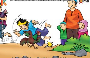 ilustrasi seri mengenal islam sejak usia dini mengenal hukum allah, Menyabung Ayam Hukumnya Haram