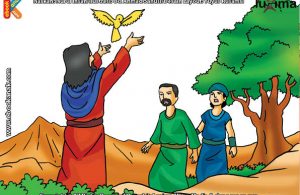 ilustrasi seri mengenal islam sejak usia dini mengenal nabi dan rasul, Nabi Isa Pandai Menghidupkan Burung dari Tanah Liat