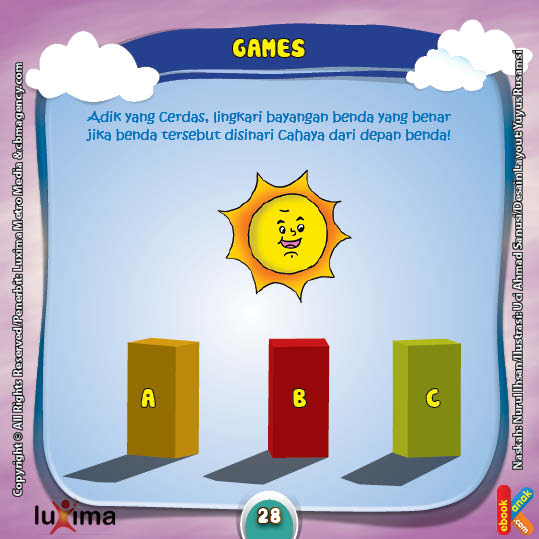 ebook rahasia keajaiban cahaya, Lembar Aktivitas PAUD TK Mengenal Cahaya