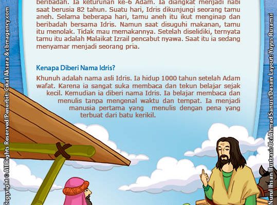ebook 25 nabi dan rasul kisah teladan dan hikmah paud tk, nabi idris