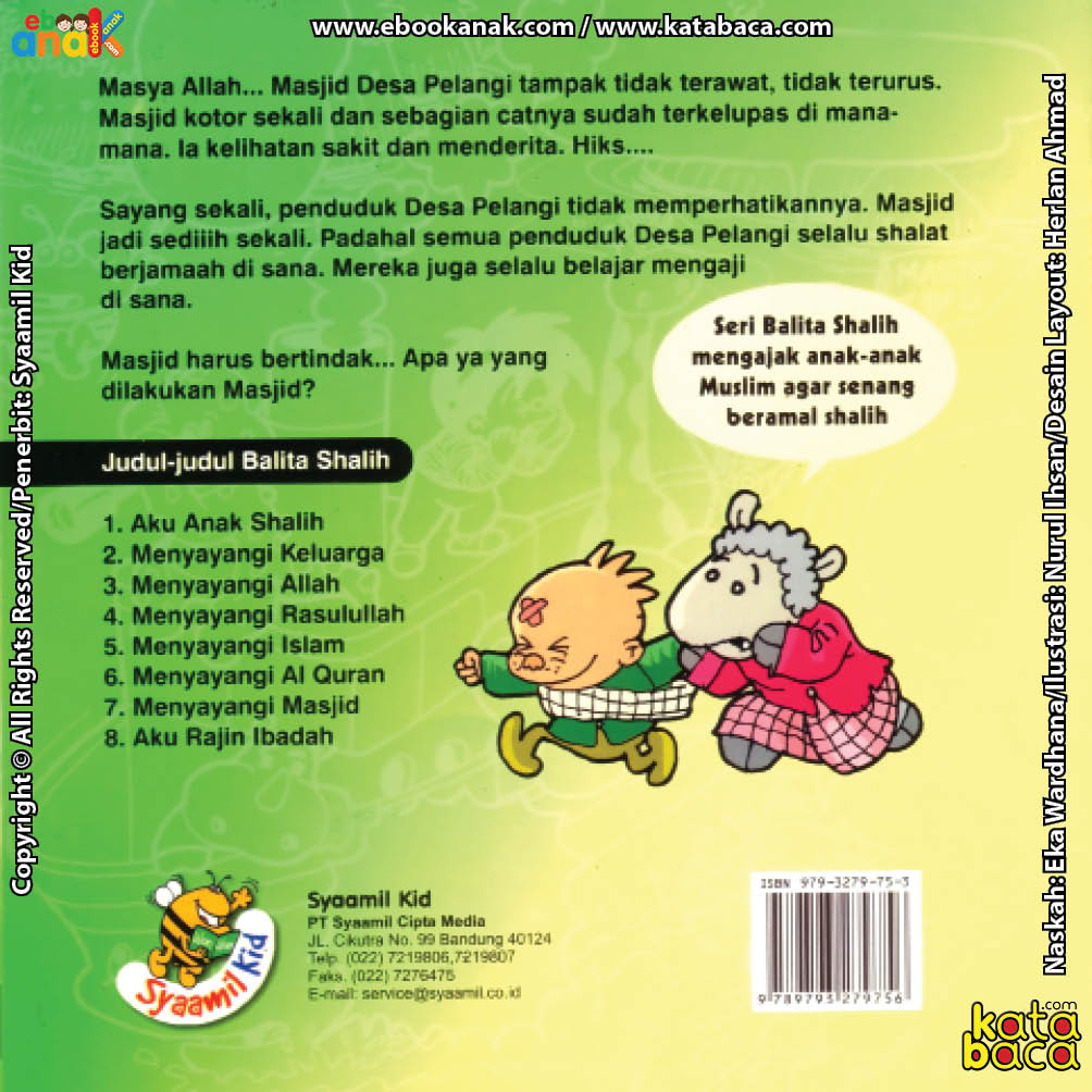 Download Ebook Cover Belakang Seri Balita Shalih Menyayangi Masjid