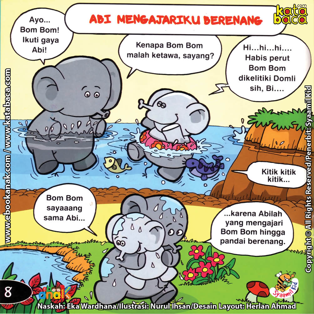 Download Ebook Seri Balita Shalih, Menyayangi Keluarga, Abi Mengajari Berenang