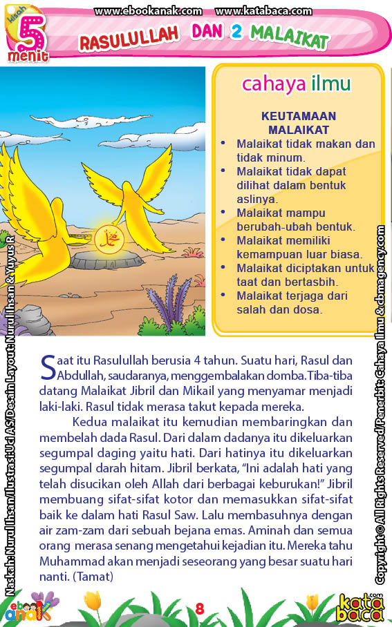 baca buku online 52 kisah Terbaik Nabi Muhammad penuh hikmah teladan10 Kenapa Malaikat Jibril dan Malaikat Mikail Membelah Dada Nabi Muhammad Saw Ketika Kecil
