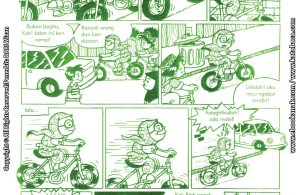 baca buku online komik ibadah centil centil cerdas, Binti senang main balapan sepeda di jalan