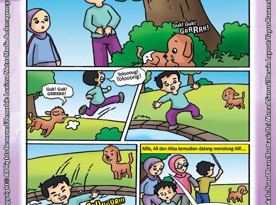 ebook seri komik adab anak muslim adab bersuci, Alif Pipis Sembarang (3)