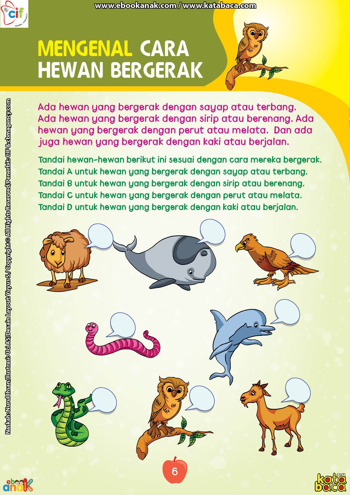 Mengenal Cara  Hewan  Bergerak  Ebook Anak