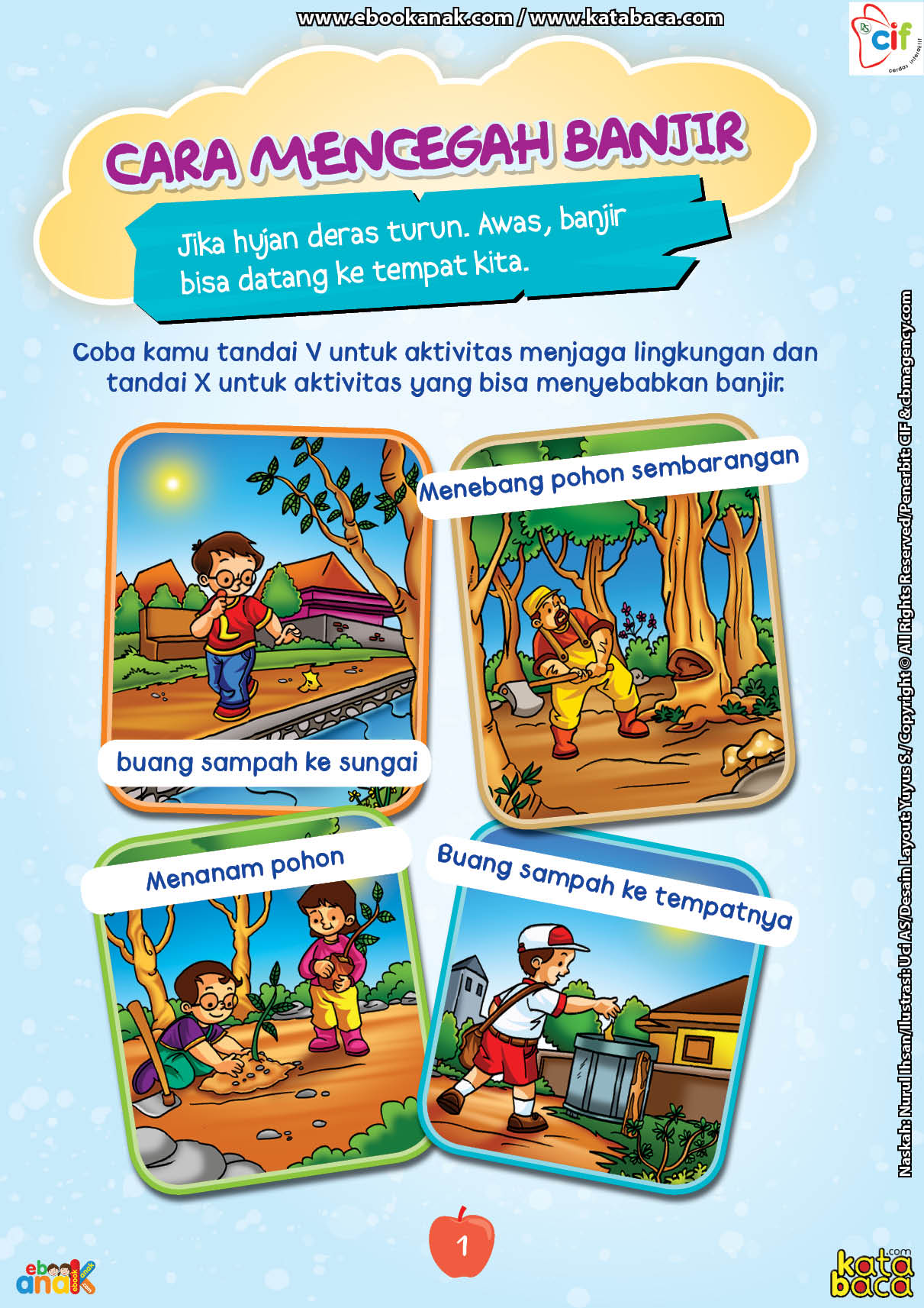 Poster Banjir Kartun Sedang