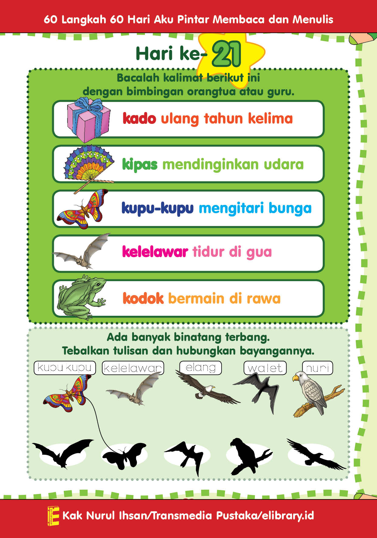 21. 60 langkah 60 hari aku pintar membaca dan menulis kata kakikukeko