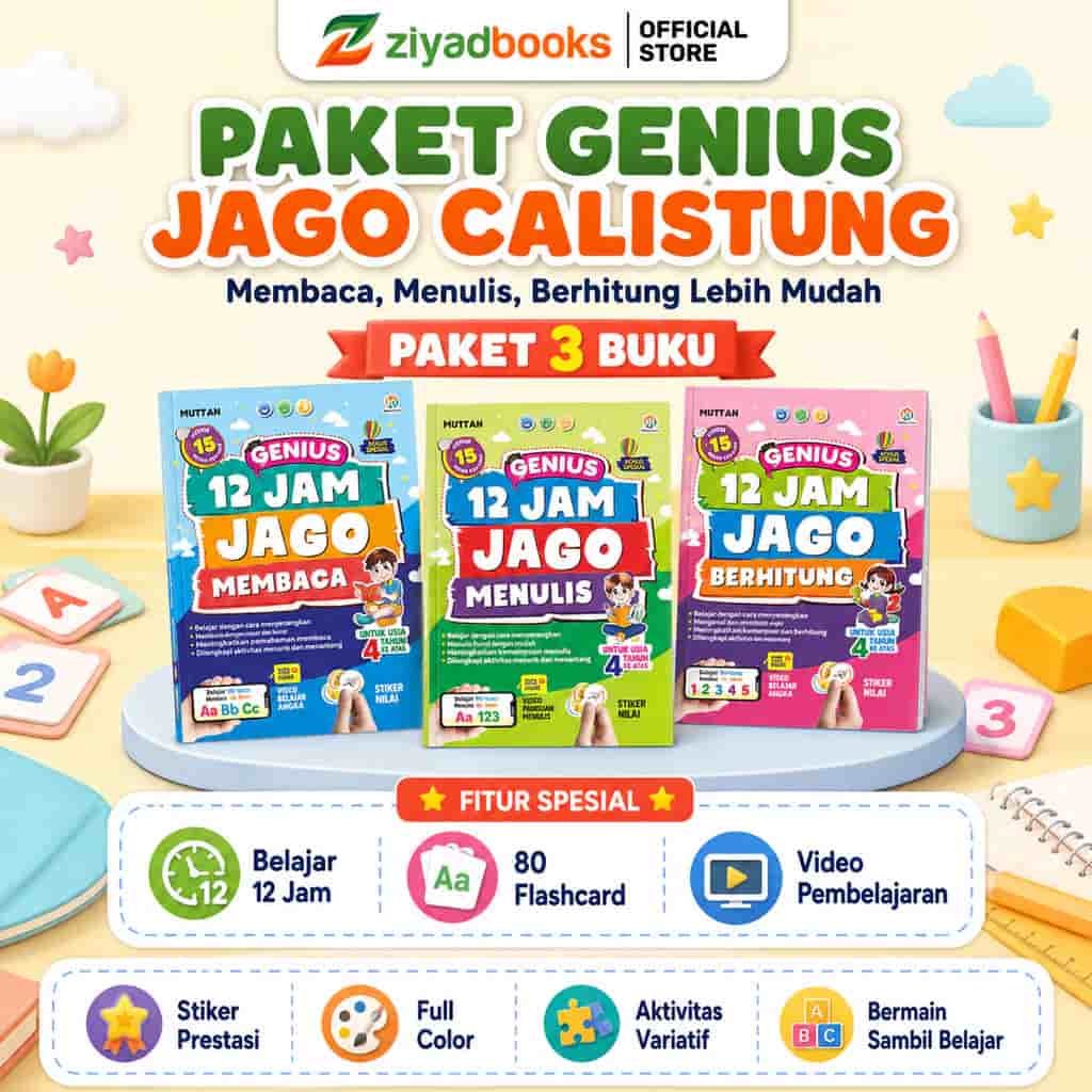 3 Buku Calistung Paket Genius 12 Jam Jago Calistung