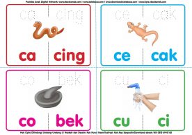 3. Download Kartu Pintar Membaca Suku Kata Alfabetis Cacing, Cecak, Cobek, Cuci