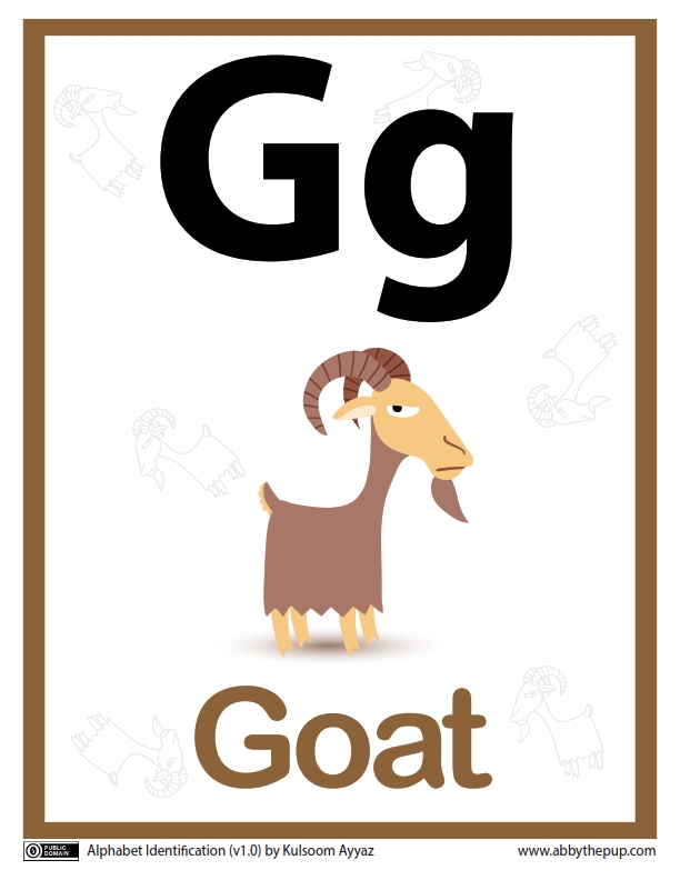 34 Worksheets Pintar Belajar Alfabet Gg Goat