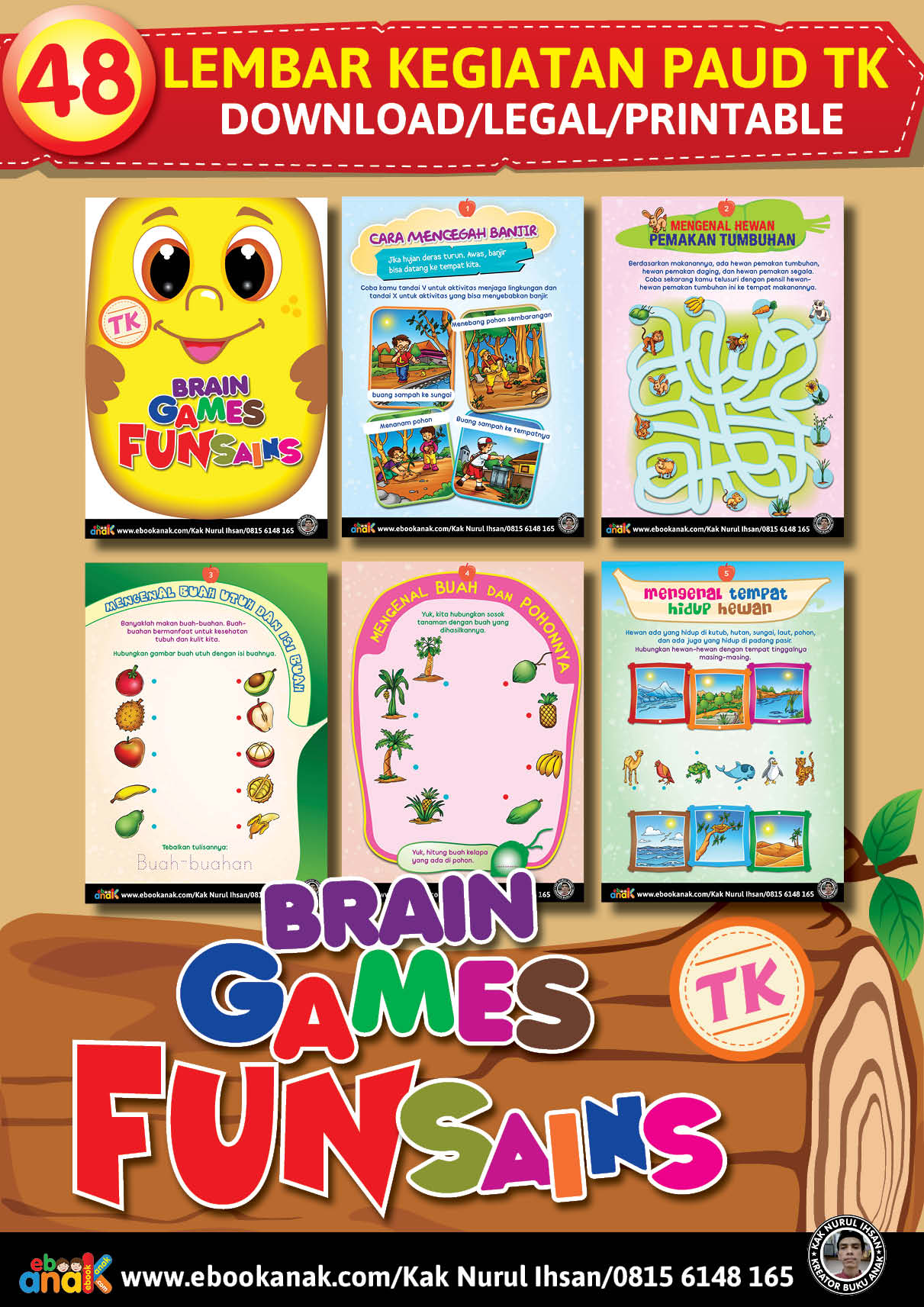 48 Lembar Kegiatan Brain Games Fun Sains