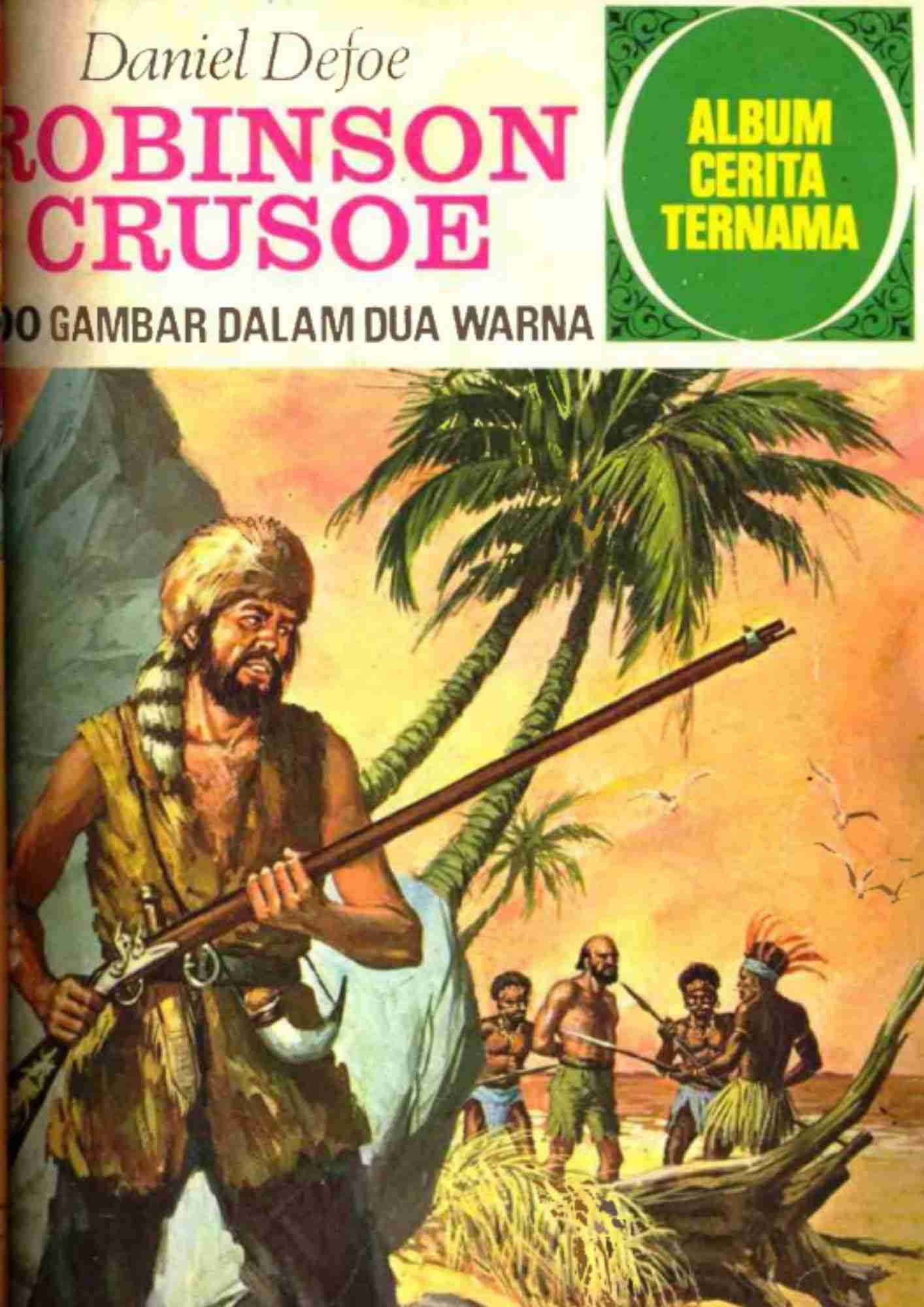 Cover komik klasik ACT Robinson Crusoe karya Daniel Defoe – petualangan di pulau terpencil.
