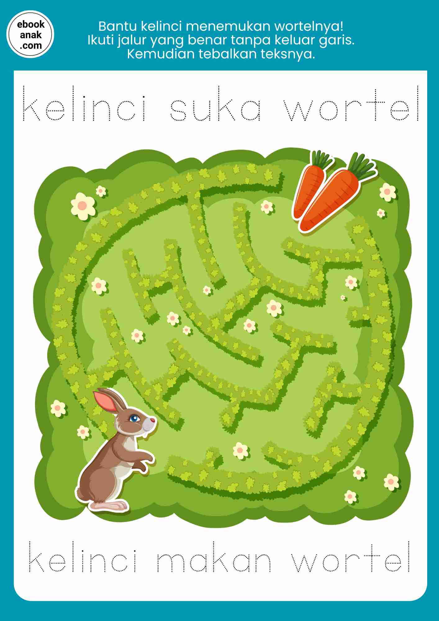 Bantu kelinci menemukan wortelnya!