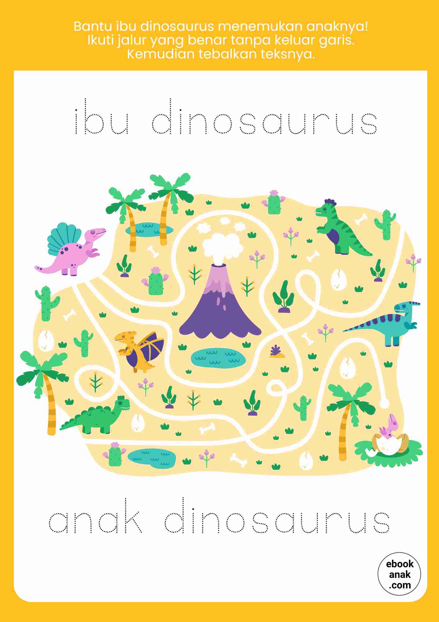 Bantu ibu dinosaurus menemukan anaknya!