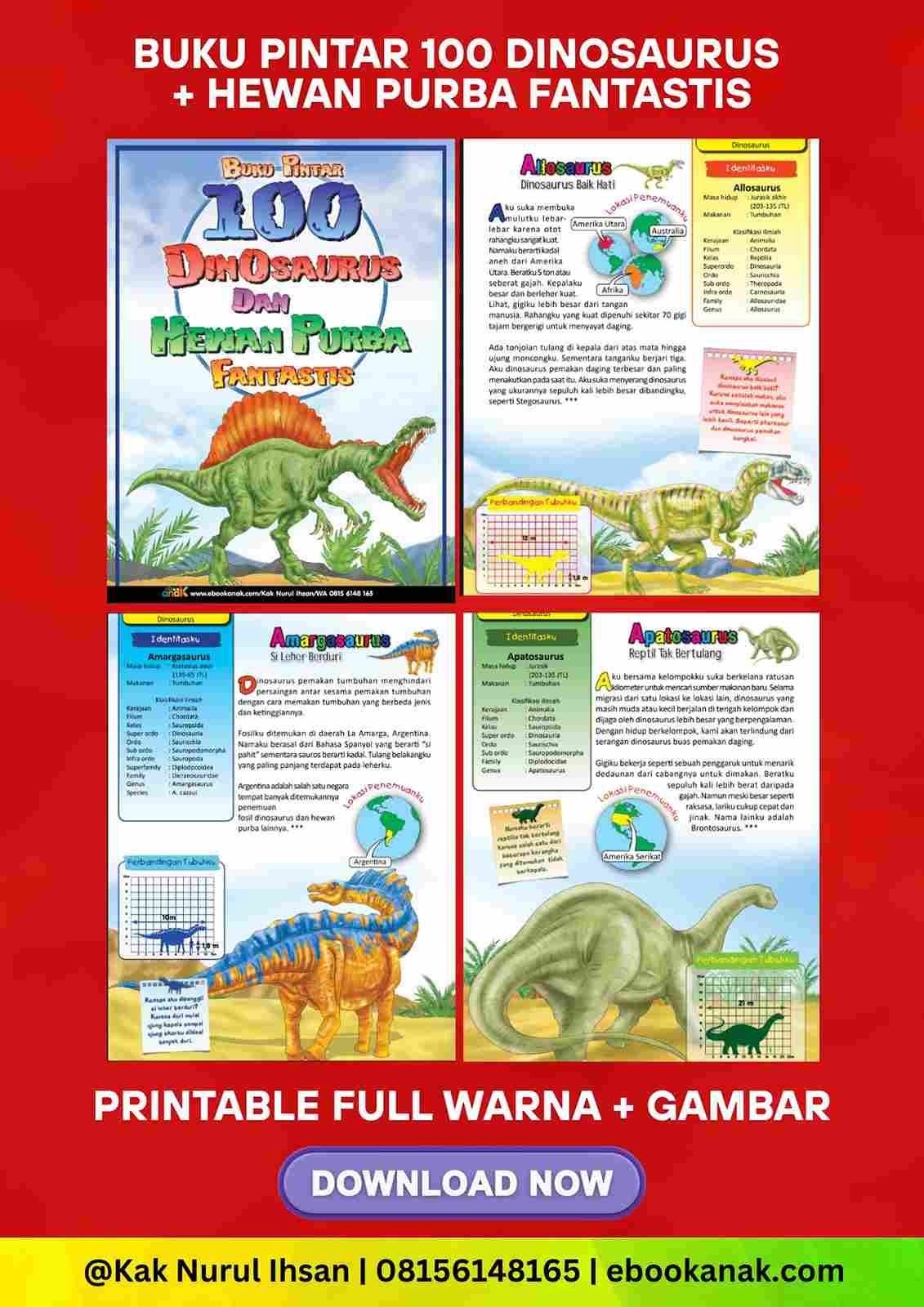 Buku Pintar 100 Dinosaurus dan Hewan Purba Fantastis_11zon