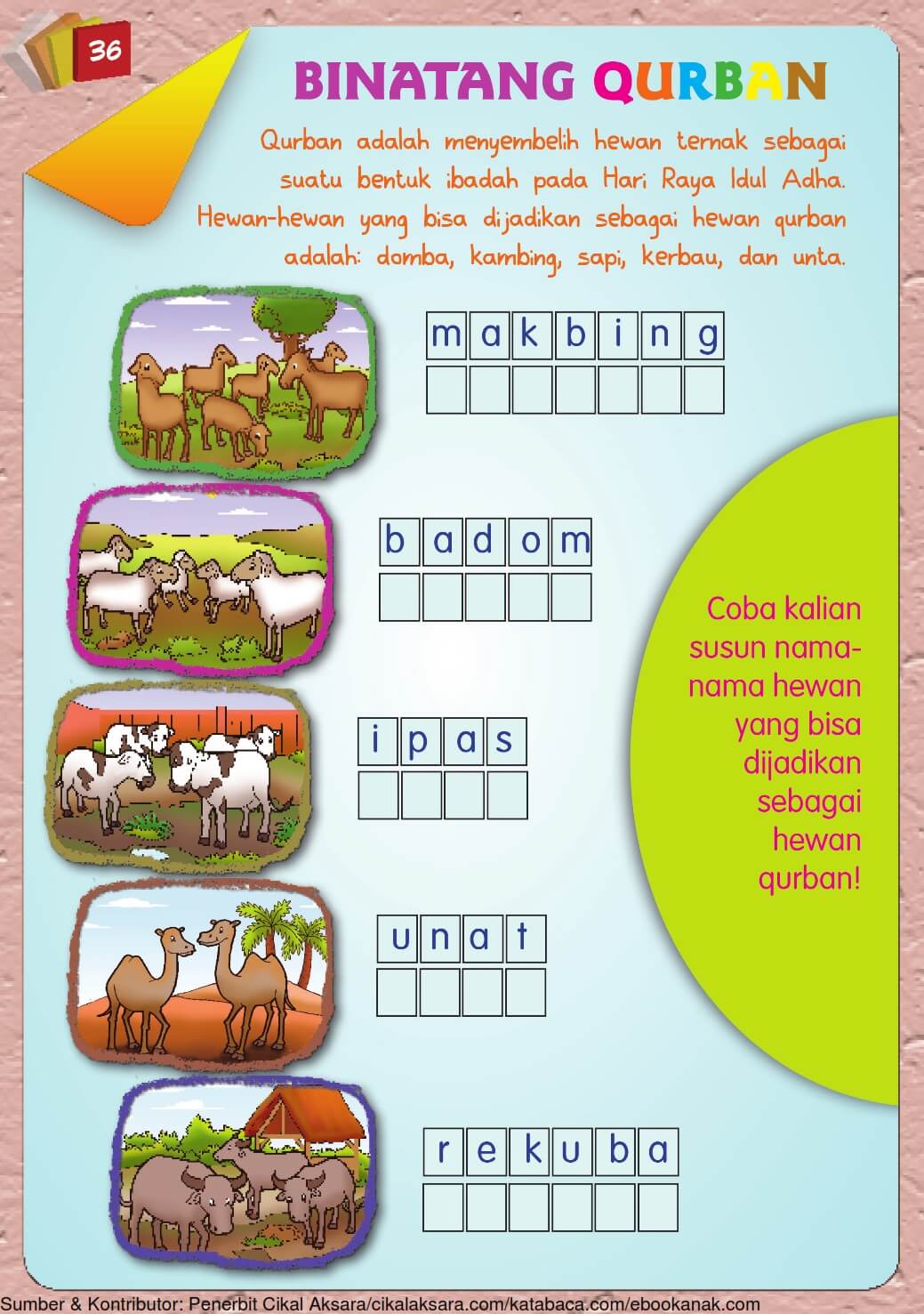Buku Pintar Aktivitas Anak Shaleh, Binatang Qurban (37)