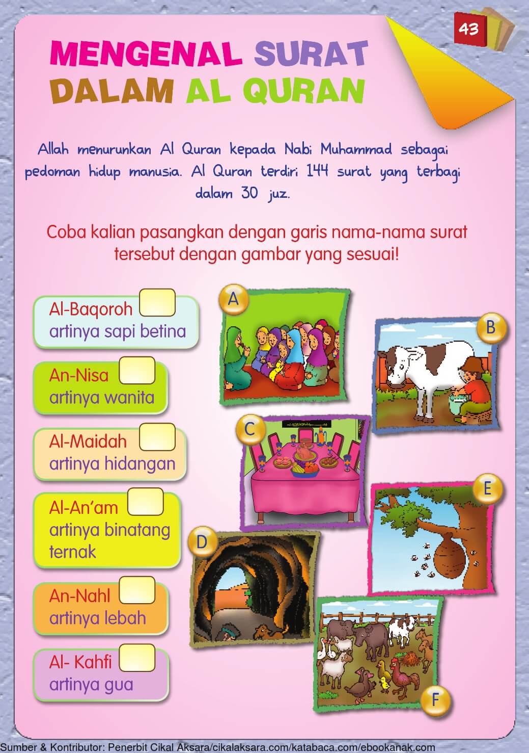 Buku Pintar Aktivitas Anak Shaleh, Mengenal Surat dalam Al Quran (44)