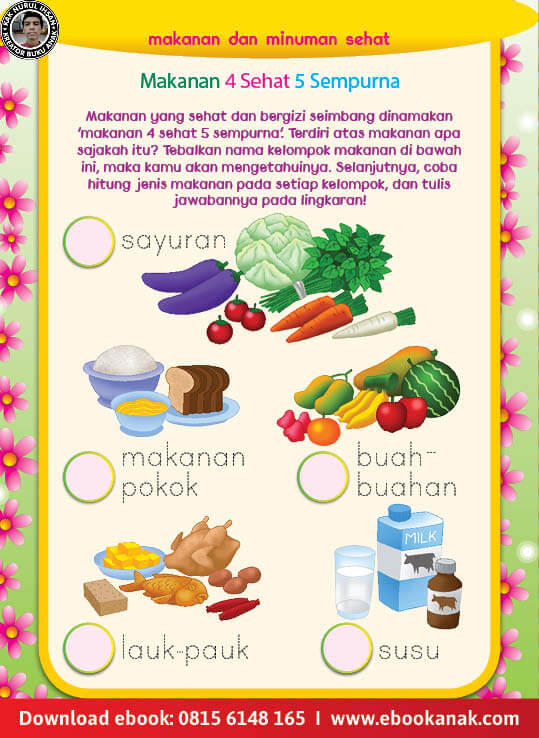 Ebook Pintar Aktivitas TK A-B: Makanan Sehat