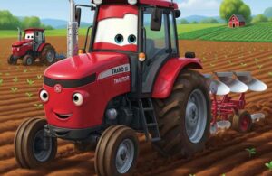 Cerita Trako si Traktor Mengenal Alat Berat di Sawah untuk Anak PAUD - Kisah Traktor Membajak Tanah (1)