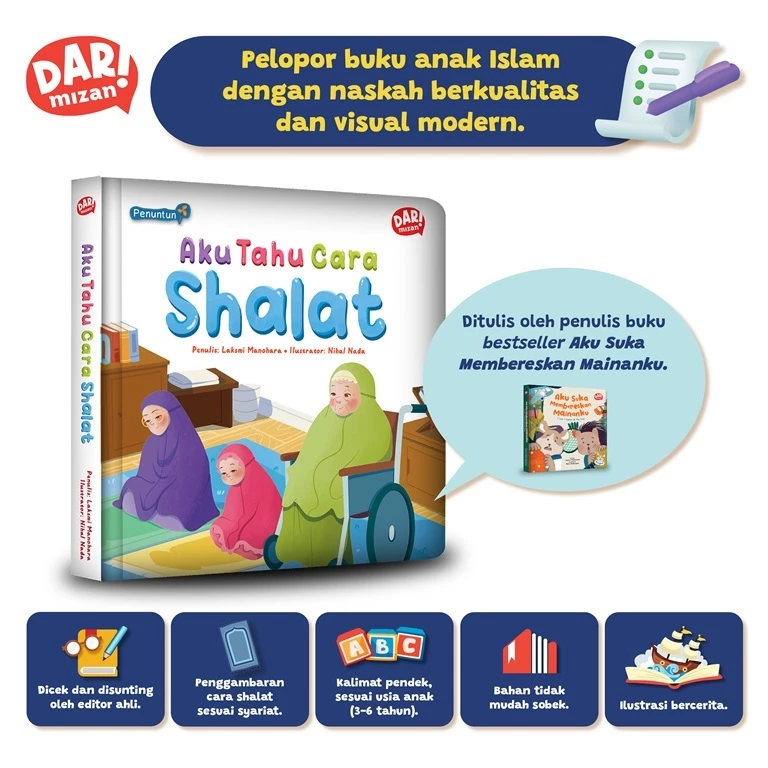 DAR Mizan - Buku Anak Seri Penuntun Aku Tahu Cara Shalat - Boardbook 3-6 Tahun