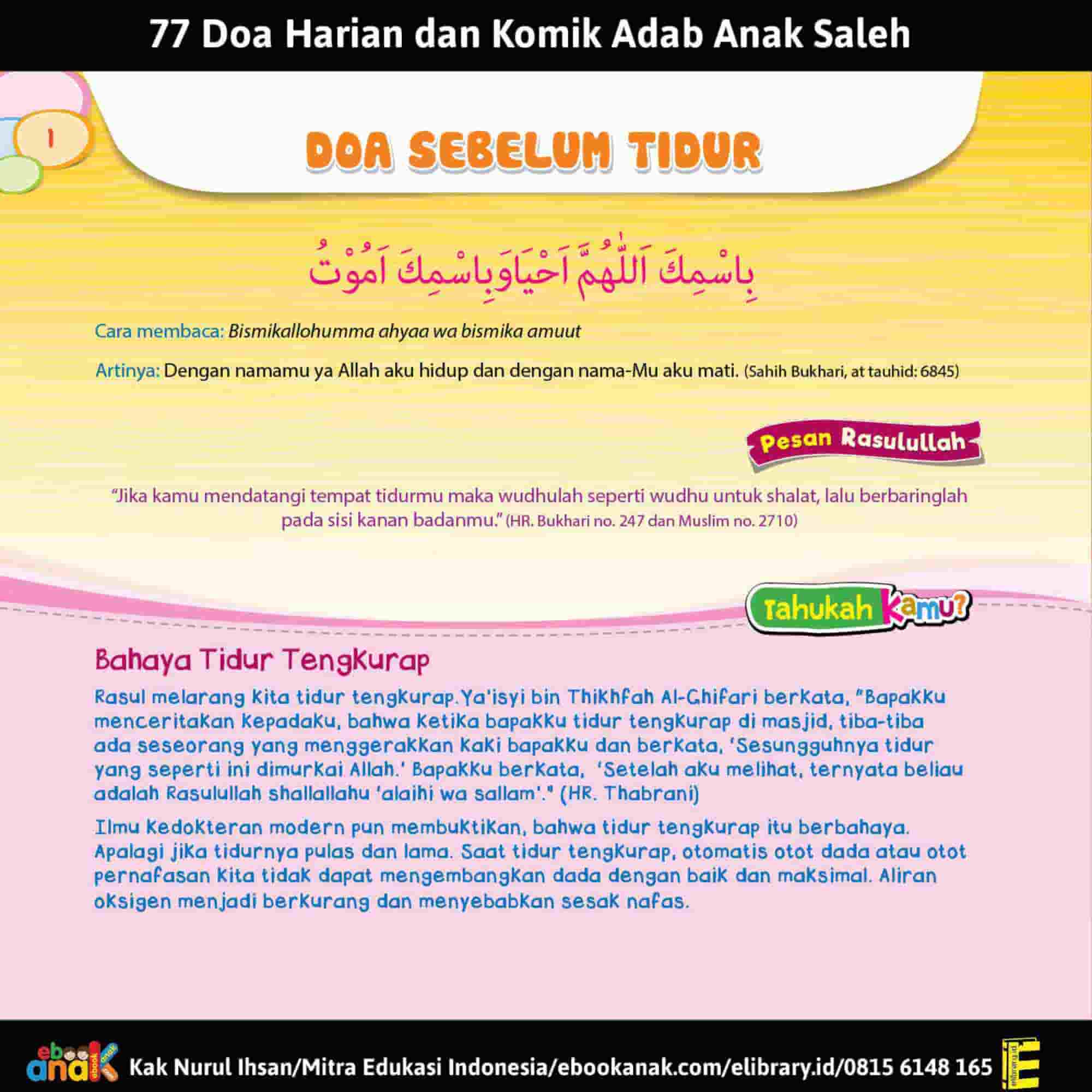 Doa Sebelum Tidur dan Bahaya Tidur Tengkurap (1)