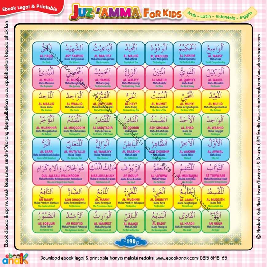 Download Ebook Legal Dan Printable Juz Amma For Kids Asmaul