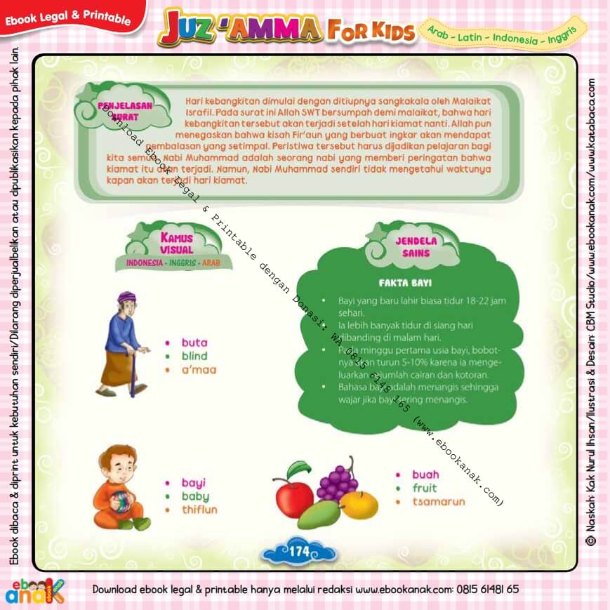 Download Ebook Legal dan Printable Juz Amma for Kids, Fakta Bayi