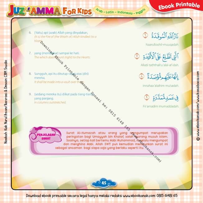 Download Ebook Printable Juz Amma for Kids, Surat ke-104 Al Humajah (2)