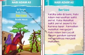 Download Kartu Kuartet Printable Kisah 25 Nabi dan Rasul, Nabi Adam Bertani (4)