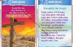 Download Kartu Kuartet Printable Kisah 25 Nabi dan Rasul, Nabi Isa Diangkat ke Langit (97)