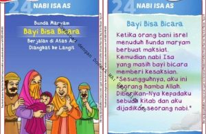 Download Kartu Kuartet Printable Kisah 25 Nabi dan Rasul, Nabi Isa yang Bisa Bicara (95)