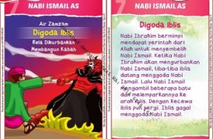 Download Kartu Kuartet Printable Kisah 25 Nabi dan Rasul, Nabi Ismail Digoda Iblis (27)